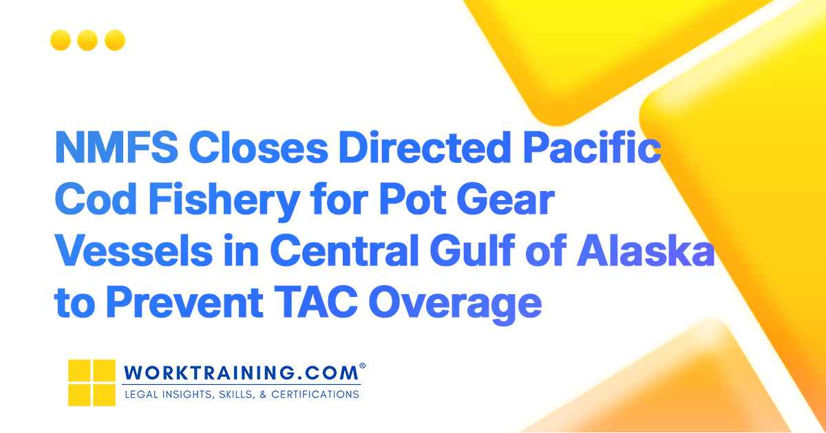 Noup Cod Closure Pacific Cod Fishery Closure in GOA